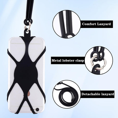 simarro Universal Cell Phone Lanyard, Anti-Fall Silicone Neck Strap Lanyard Compatible with Most Phones