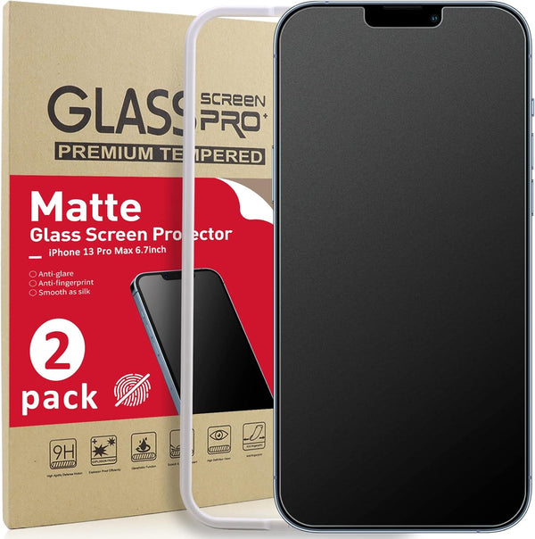 Ambison Matte Glass Screen Protector for iPhone 13 Pro Max 6.7" - 2 Pack, Anti-Glare, No Bubbles, High Definition,