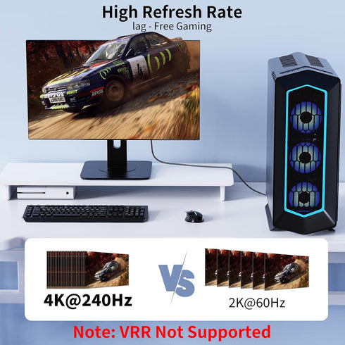 TagBreet 8K 6 8K@60Hz, 4K@240Hz, 2K@240HZ 1.4 2.1 DisplayPort to HDMI Cable ft, Nylon Braided, Unidirectional