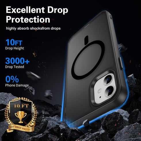 Strong Magnetic Anti-Fingerprint Case for iPhone 11, Compatible with MagSafe Wireless Charging, Translucent Matte Slim