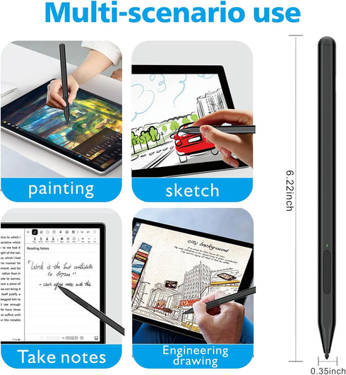Stylus Pen for Microsoft Surface Pro 11/10/9/8/X/7+/6/5/4/3, Surface Go 3/2/1, with Eraser Side Button, Tilt Function