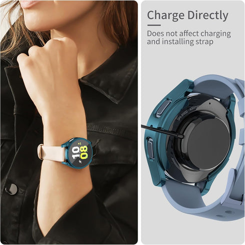 RICHONE 16-Pack Screen Protector Case for Samsung Galaxy Watch 5/4 40mm, HD Film, Soft TPU Bumper, Full Protection.