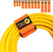 Super-Stretch Wrap-It Storage Straps - Assorted 12-Pack Orange Elastic Hook and Loop Cinch Straps