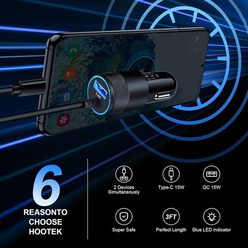 Type C Fast Car Charger for Samsung Galaxy A55/A54/A15/A14/5G/A35/A13/S24/S23 Ultra/S23/S22 Ultra/S22/S21