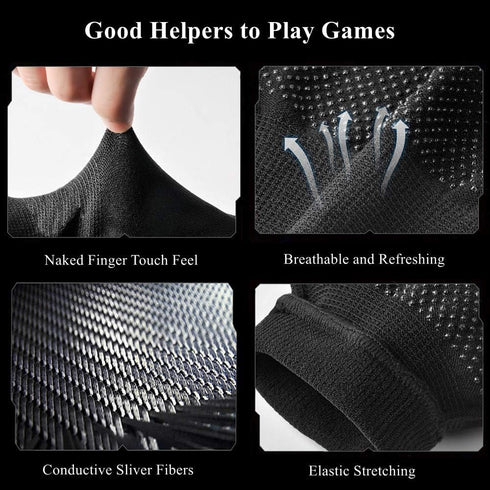 High-Sensitive Gaming Gloves for Touchscreen, Anti-Sweat Breathable Seamless for PUBG Mobile