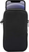 Neoprene Small Cell Phone Sleeve, Zip Wallet Pouch with Neck Strap for iPhone 16, 15, 14 Pro, 13, 12 Pro, 11 Pro (Black)