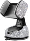 Dashboard Bling Phone Holder - Universal Car Mount for Windshield and Air Vent, Silver