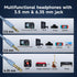 OneOdio Over Ear Headphone, Wired Bass Headsets with 50mm Driver, Mic, Share Port, Foldable Lightweight for PC TV (Sky