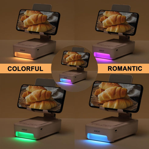 Gifts for Men, Cell Phone Stand with Bluetooth Speaker & LED Color Changing Light, Unique Gifts for Women, Dad, Husband