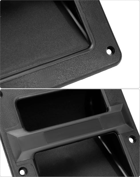 QWORK Plastic Speaker Cabinet Handles, 4 Pack Heavy Duty Recessed Holder, 6.38" x 8.5" x 2", Black