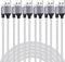 Apple MFi Certified 6-Pack Lightning Cables (3/3/6/6/6/10FT) for iPhone 14 Pro/13/12/11 - Fast Charging, Silver & White.
