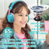 Kids Bluetooth Headphones, Wireless 60H Play Time, Volume Limited 85/110dB Over Ear Headset with Mic (Cyan)