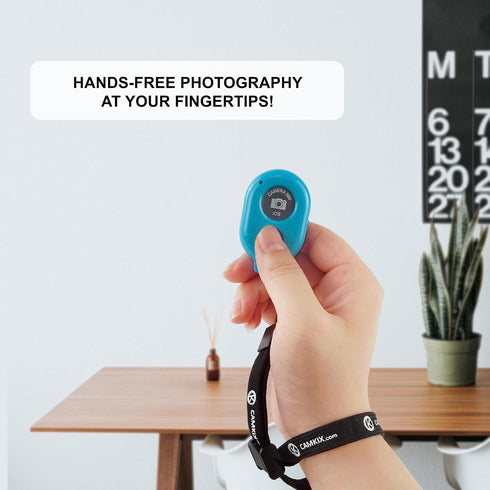 CamKix Wireless Camera Shutter Remote Control for Smartphones Create Amazing Photos and Selfies (Blue)