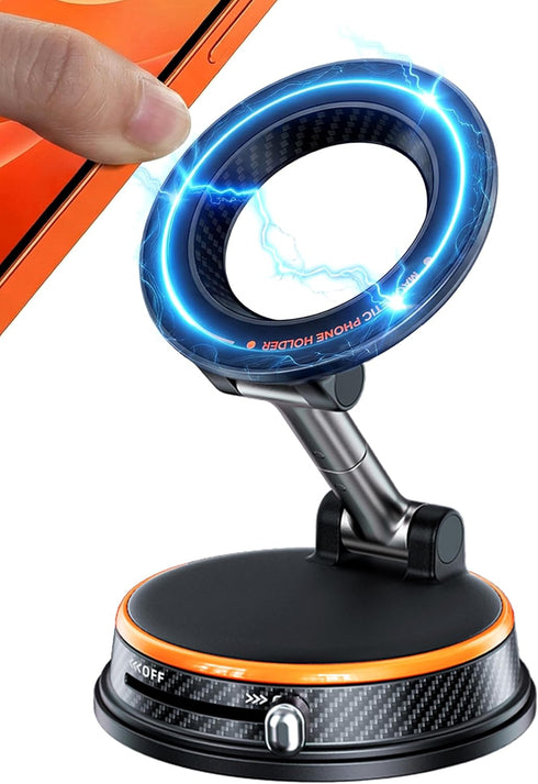 werfami 2026 Upgraded Vacuum Magnetic Car Phone Holder - 108lbs Ultra Suction Nano-Gel