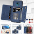 Asuwish Samsung Galaxy S9 Wallet Case with Tempered Glass, PU Leather, Credit Card Holder, Rugged Stand, Blue.
