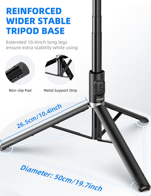 SelfieShow 72" All-in-1 17/16/15/14/13/Android Cell Phone Selfie Stick Tripod, Aluminum Selfie Stick with Integrated