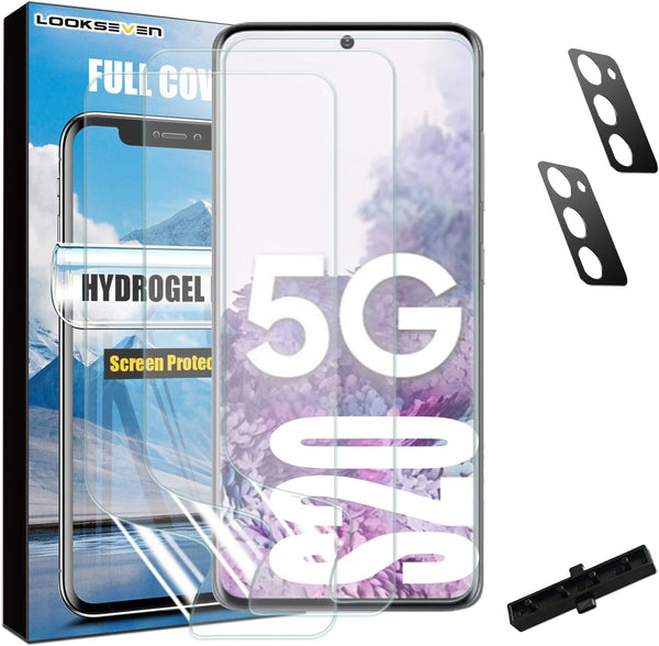 LOOKSEVEN Hydrogel Film Screen Protector - 3+2 Packs for Samsung Galaxy S20