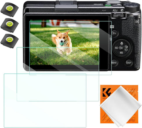 K&F Concept 3pcs Screen Protector for Sony ZV-E1, A7 IV, A6700, A7CII Camera & Hot Shoe Cover, Ultra Clear Tempered