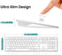 TIETI 2.4G Wireless Bluetooth Keyboard Rechargeable, Stainless Steel Ultra Slim Full Size Keyboard with Numeric Keypad