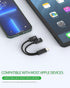 iPhone Headphone Adapter (2 in 1), Dual Lightning Jack Audio Charger Connector, MFI Certified Music Charging
