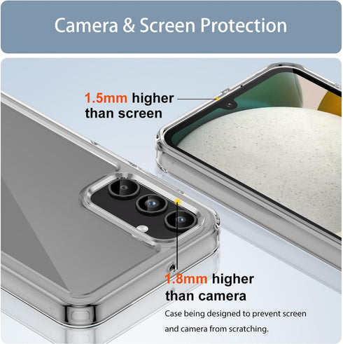 Samsung Galaxy A15 5G Case - Military-Grade Shockproof, Crystal Clear, with Tempered Glass Protector & 4 Built-in