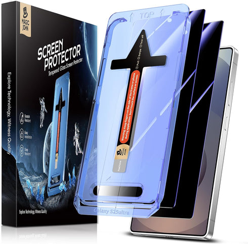 MAGIC JOHN 2 Pack for Samsung Galaxy S25 Ultra Privacy Tempered Glass