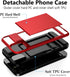 Vofolen for iPhone 14 Case Wallet Credit Card Holder ID Slot Sliding Door Hidden Pocket Men Women Anti-Scratch Dual Layer Hybrid Bumper Armor Protective Shell Back Cover for iPhone 14 6.1 inch Red