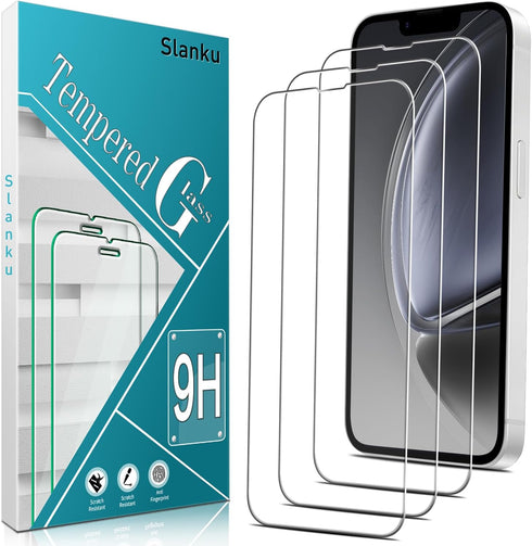 Slanku [3 Pack Screen Protector for iPhone 17e/16e Tempered Glass, NO Bubbles,