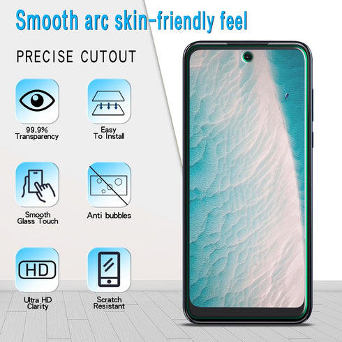 Slanku Tempered Glass Screen Protector for Motorola Moto G Play 2023 - 3 Pack, 9H Hardness, HD Clarity, Bubble Free,