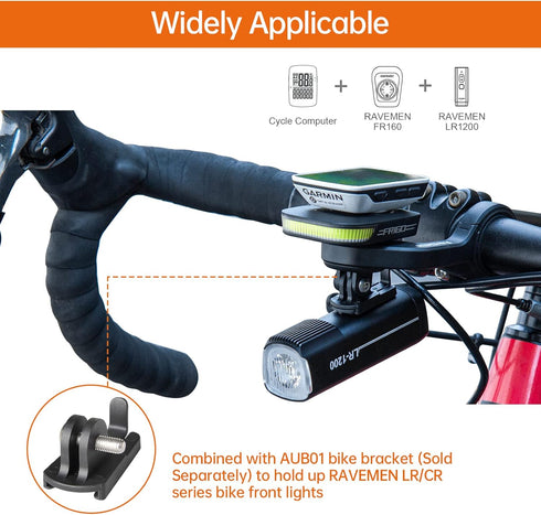 Ravemen AOM01 Out-Front Mount for Garmin Bike Computers & GoPro/FR160 - Fits 31.8mm Handlebars