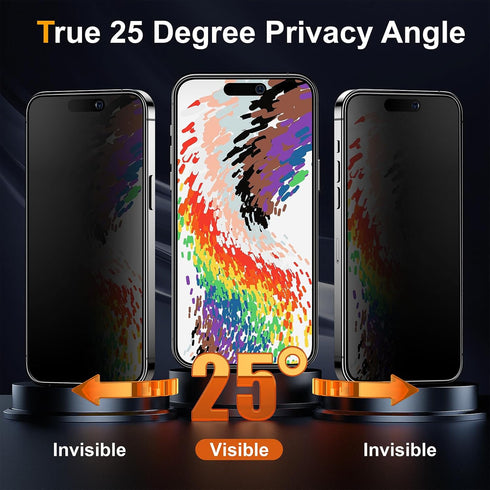 2 Pack Matte Privacy Screen Protector for iPhone 15 Pro Max 6.7-inch with Easy Installation Tool, Anti Spy Anti Glare Tempered Glass Film, Dynamic Island Compatible, Case Friendly, 9H Hardness