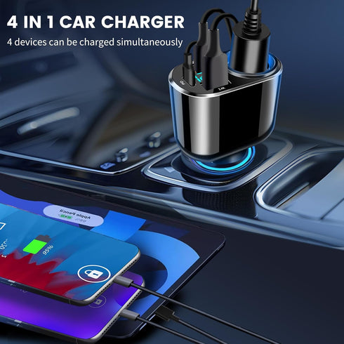 USB C Car Charger, Cigarette Lighter Dual USB Type C PD 30W & QC3.0 Fast Charger Adapter for iPhone 15 Pro Max Plus 14