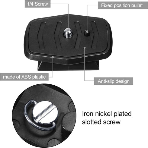 Weewooday 2 Pieces Tripod Quick Release Plate Adapter Mount for Tripods and Cameras, QB-4W (35 x 35 mm / 1.38 x 1.38