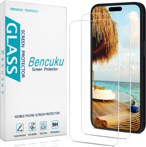 (2 Pack Screen Protector for iPhone 14 Pro 6.1 Inch Tempered Glass,