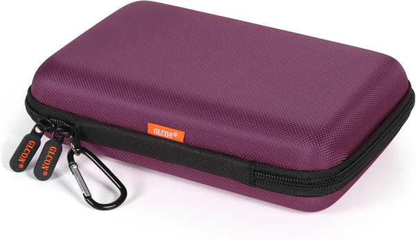 GLCON Hard Storage Case for Electronics Organizer, Deep Purple Tech Pouch for Hard Drive, Charger, Portable