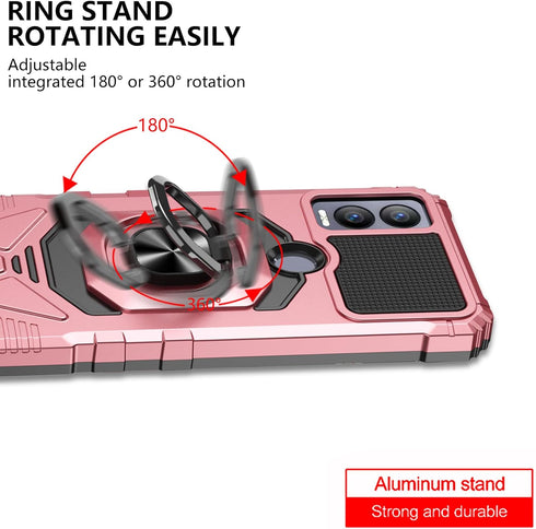 Ailiber Magic 5G Case for Cricket, AT&T Propel 5G with Screen Protector, Heavy Duty Shockproof Cover - Rose Gold