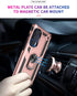 Moto Edge 2021 Case with Screen Protector, Military Grade 16ft Drop Tested Cover with Magnetic Kickstand, Rose Gold
