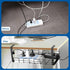 No Drill Cable Management Tray Under Desk, 2 Pack 15.7" Clamp to Desk, Sturdy Metal Rack for Home Office