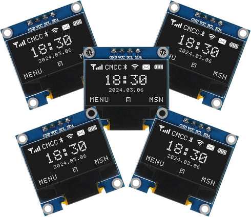 AITRIP 5PCS 0.96 Inch OLED I2C IIC Display Module 12864 128x64 Pixel SSD1306