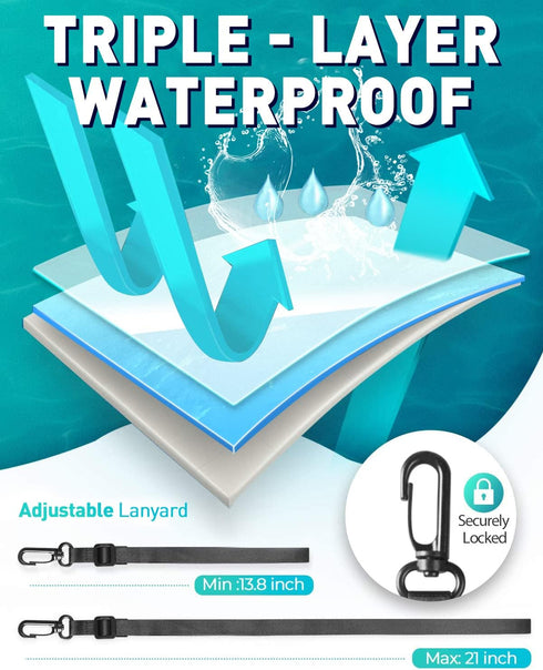 Hiearcool Waterproof Phone Pouch, IPX8 Cellphone Dry Bag for iPhone 15 14 13 12 Pro Max Plus, 4 Pack
