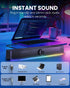 TONE JOY 2.0 3.5mm Computer Speakers for Desktop, Channel PC Speakers with Bottom Glow LED Light, Clear Sound Soundbar