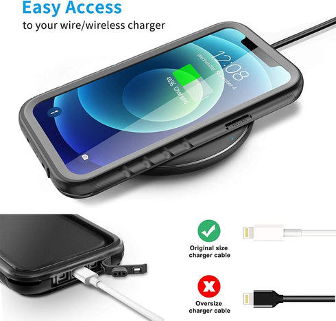 SPORTLINK Waterproof Case for iPhone 12 Pro Max, Full Body Shockproof Dustproof Rugged Case