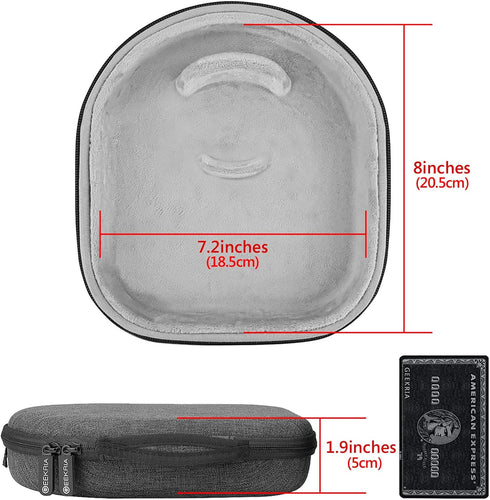 Geekria Shield Hard Shell Case for Bose QuietComfort 45, 35 II, & Gaming - Dark Grey Travel Bag with Cable Storage.