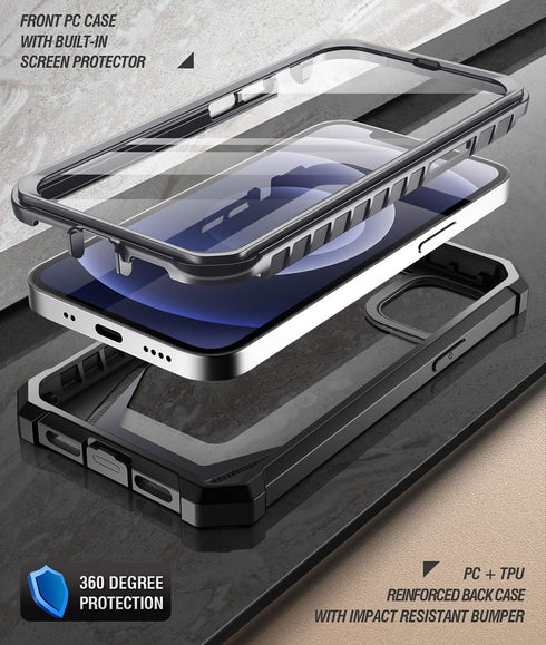 Poetic Guardian Series Case for iPhone 12 mini - Full-Body Hybrid Shockproof Protective Rugged Clear Bumper