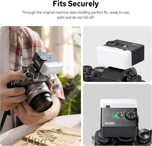 IM30DF IM30 Godox Flash Diffuser for Godox Mini Flash, White Diffuser Softens Harsh Shadows, Bring a Softer Effect