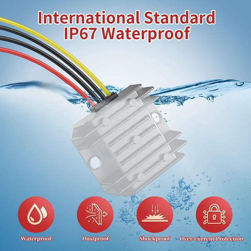 DC 12V/24V/36V to 5V Power Adapter Converter, Truck Car Step Down Regulator for Auto Electronics, 10A 50W