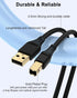 6ft, 2.0 6 HP Printer Cable Square USB A to USB B Cable for Printer/Scanner Epson, HP, Canon, Brother, Ethernet Print
