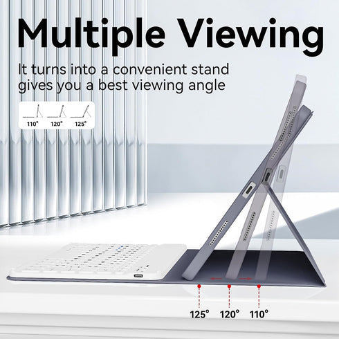 Keyboard Case for iPad Pro 11 Inch 4th/3rd/2nd Gen with Pencil Holder, Detachable Bluetooth Keyboard & Flip Stand,