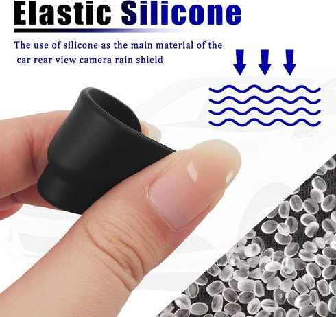 Turcee New Car Backup Camera Rain Shield,Self-Adhesive Car Reverse Camera Rain Cover with Extended Protection