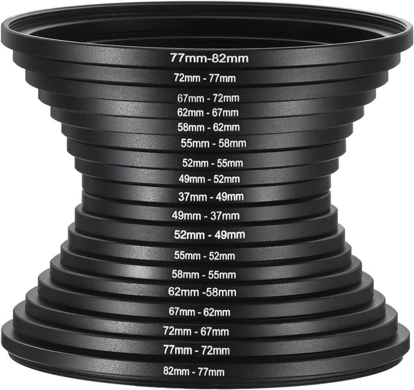 PATIKIL 9pcs Step Up/Down Ring Set - Camera Lens Filter Adapter Ring Aluminum Filter Ring for Lens Hood